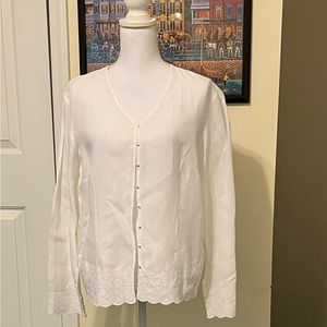 Brooks Brothers Iris Linen Blouse/Jacket size 14